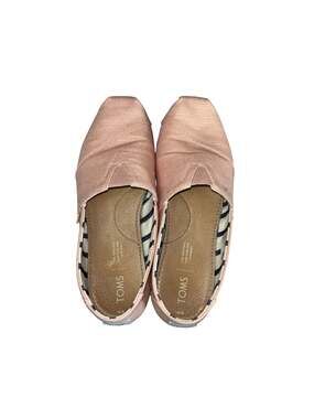 TOMS Women's W8 Alpargata Heritage Canvas Slip-on Flats in Ballet Pink